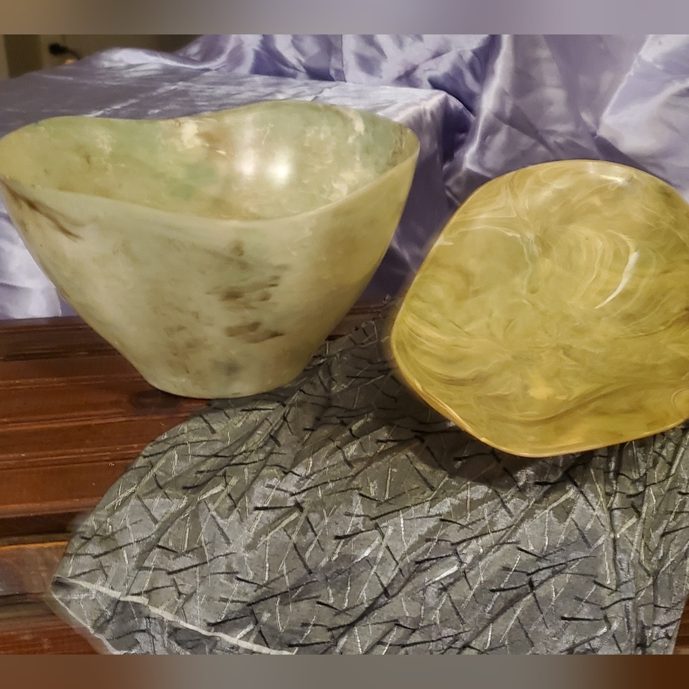 Vintage Marble green melamine serving dishes